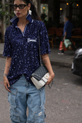 Blusa Brazilian | Paetês Azul Marinho