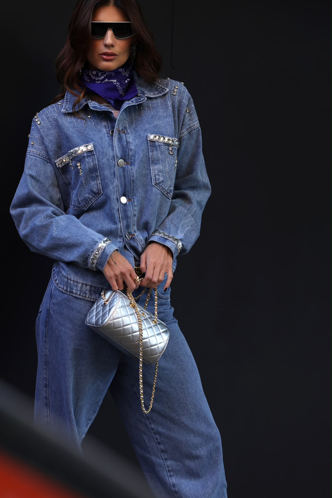 Jaqueta Jeans Brilho