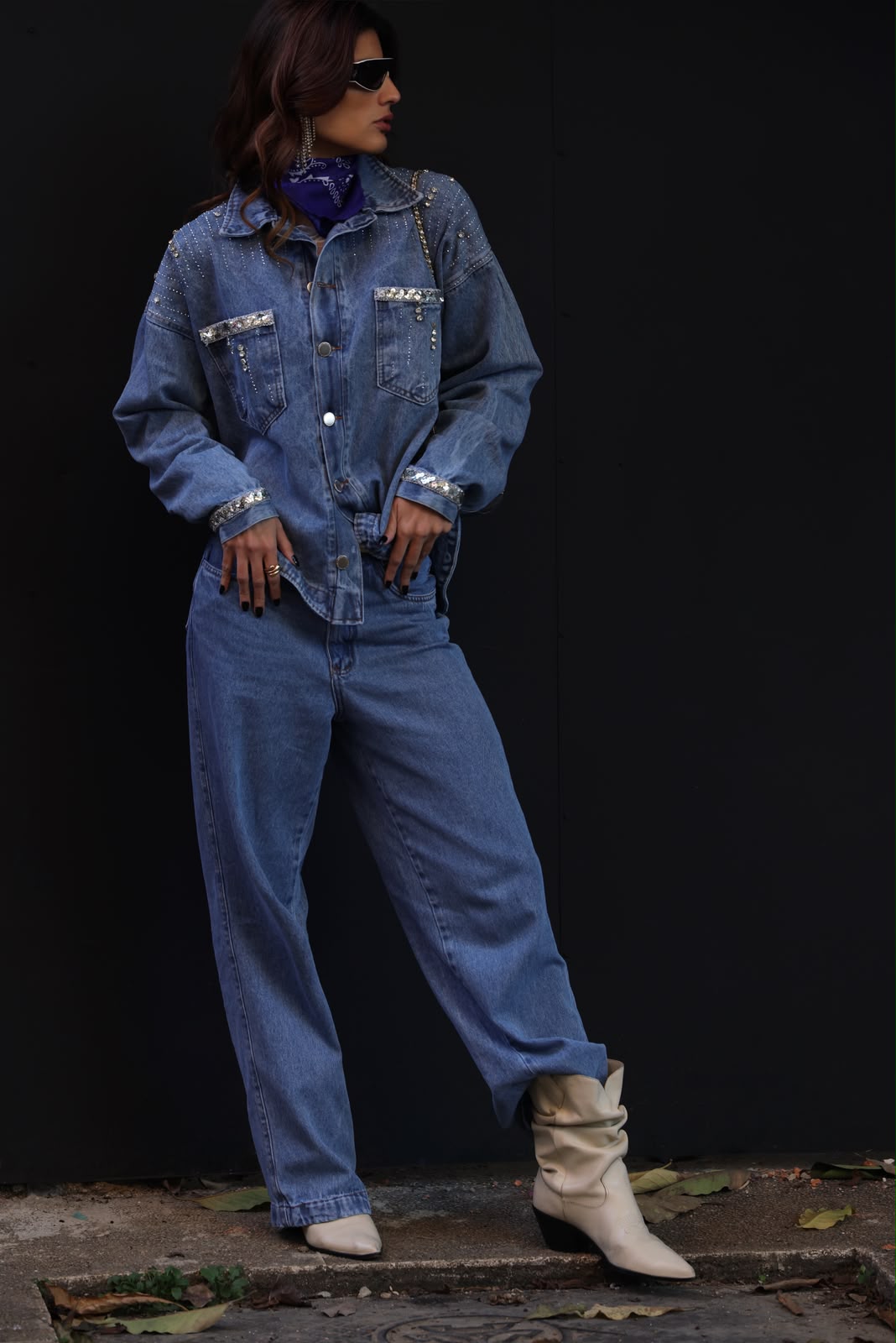 Jaqueta Jeans Brilho