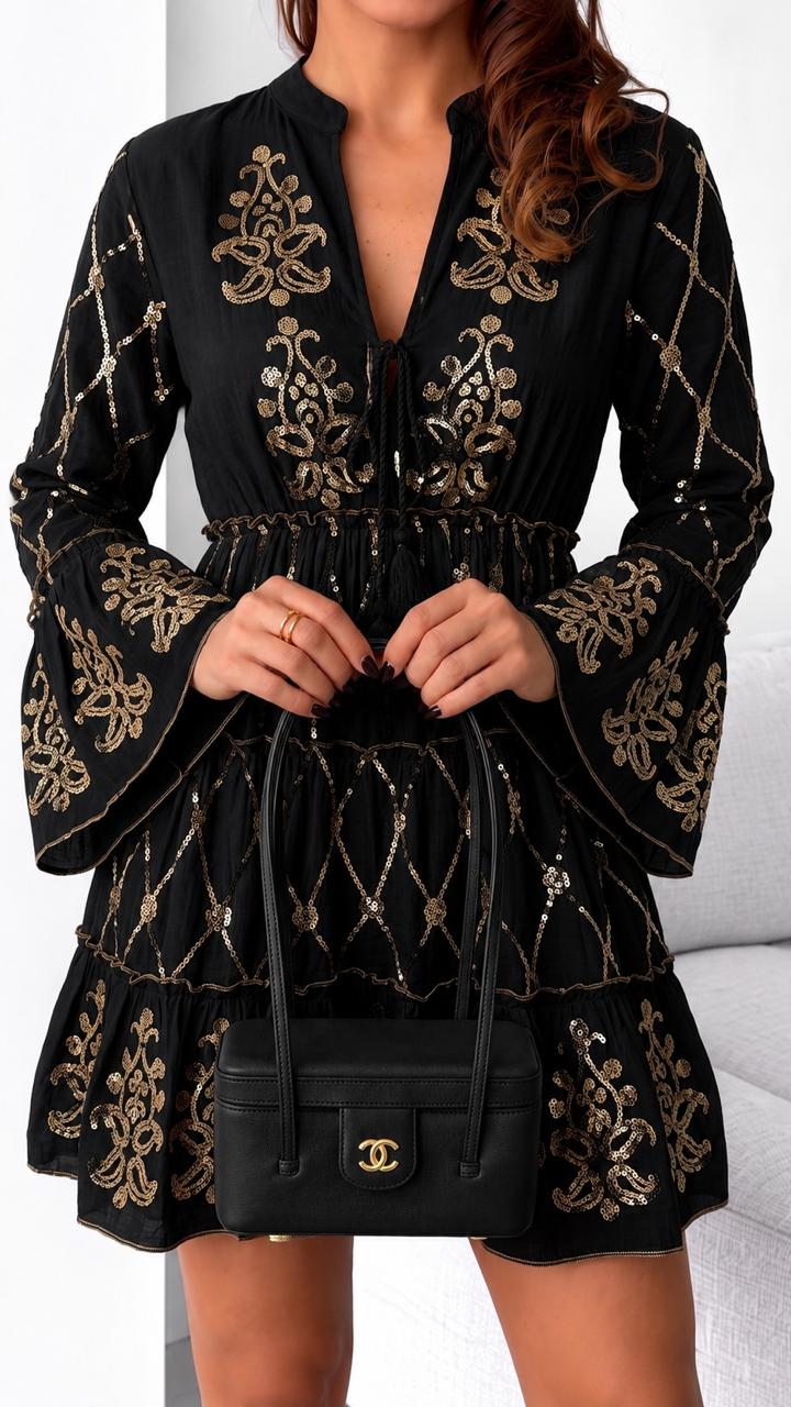 Vestido Veneza  Curto Bordado
