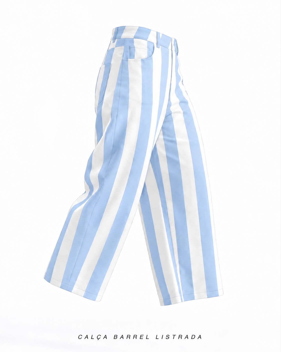 Calça Barrel Listrada