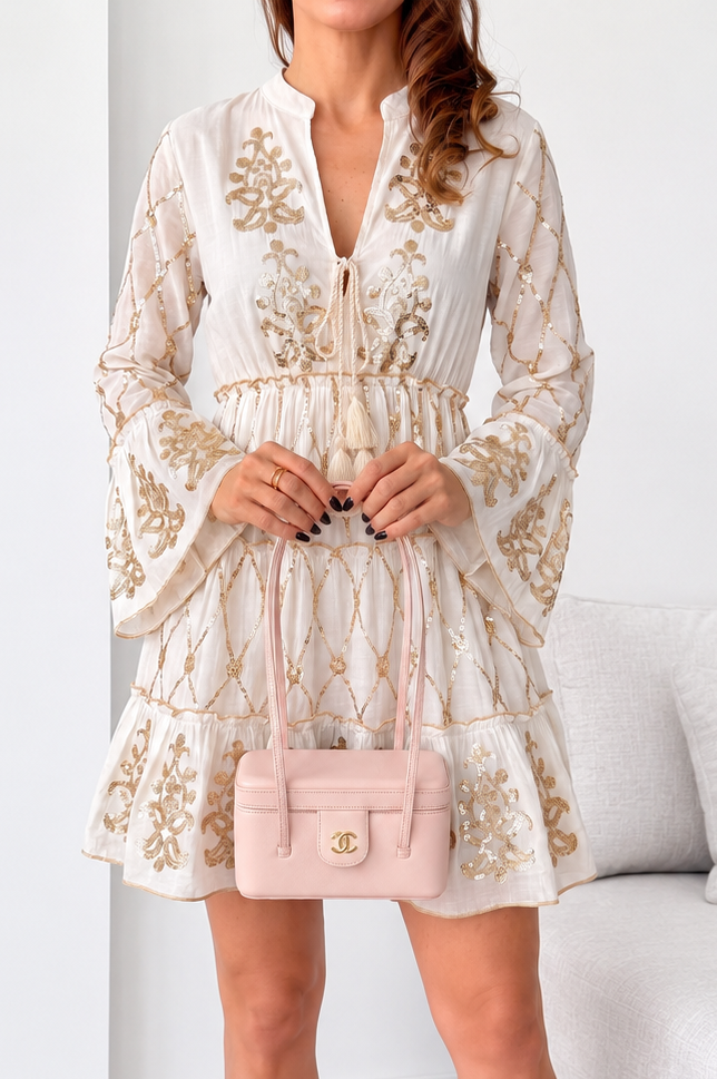 Vestido Veneza  Curto Bordado